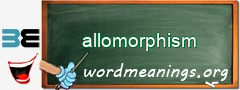 WordMeaning blackboard for allomorphism